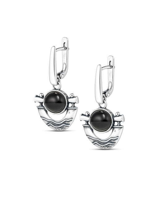 Sterling silver earrings with onyx