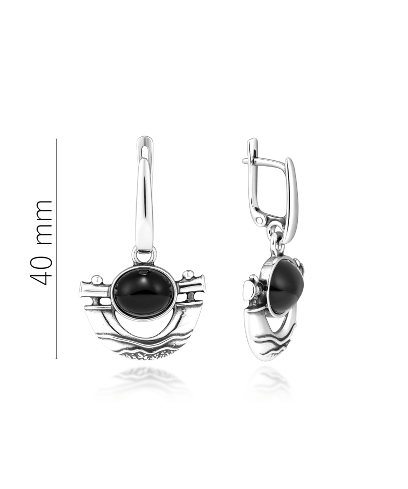 Sterling silver earrings with onyx