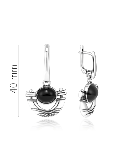 Sterling silver earrings with onyx