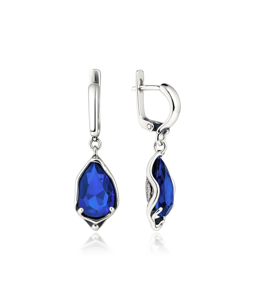 Sterling silver earrings with crystal