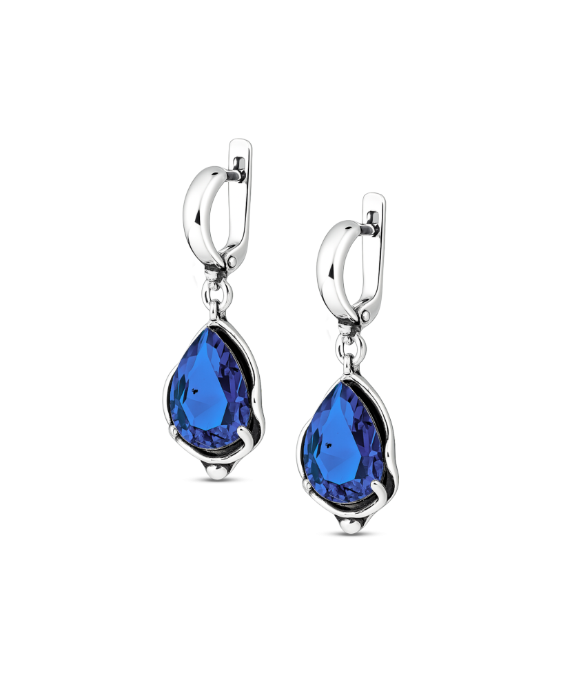 Sterling silver earrings with crystal