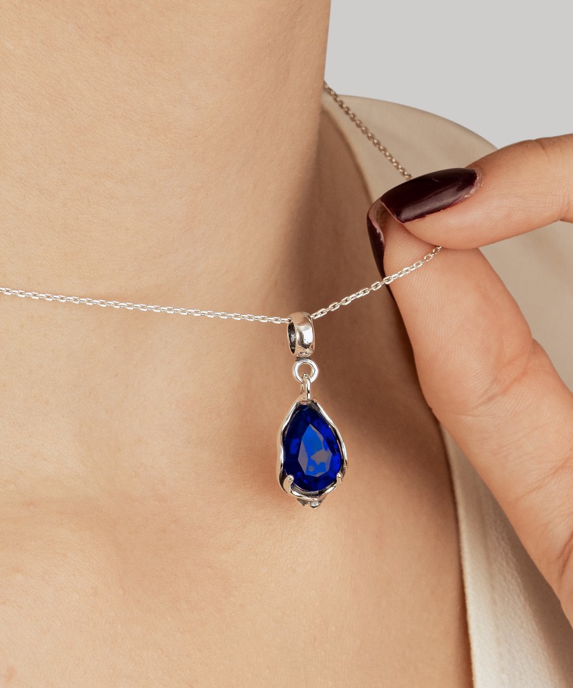 Sterling silver pendant with crystal