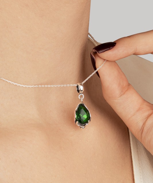 Sterling silver pendant with crystal