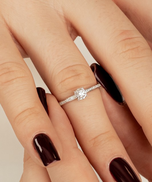 White gold ring with diamonds