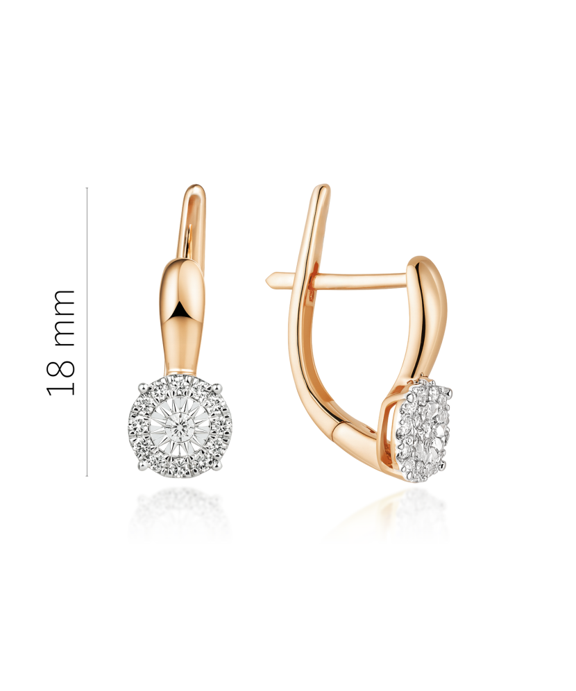 Gold earrings with diamonds