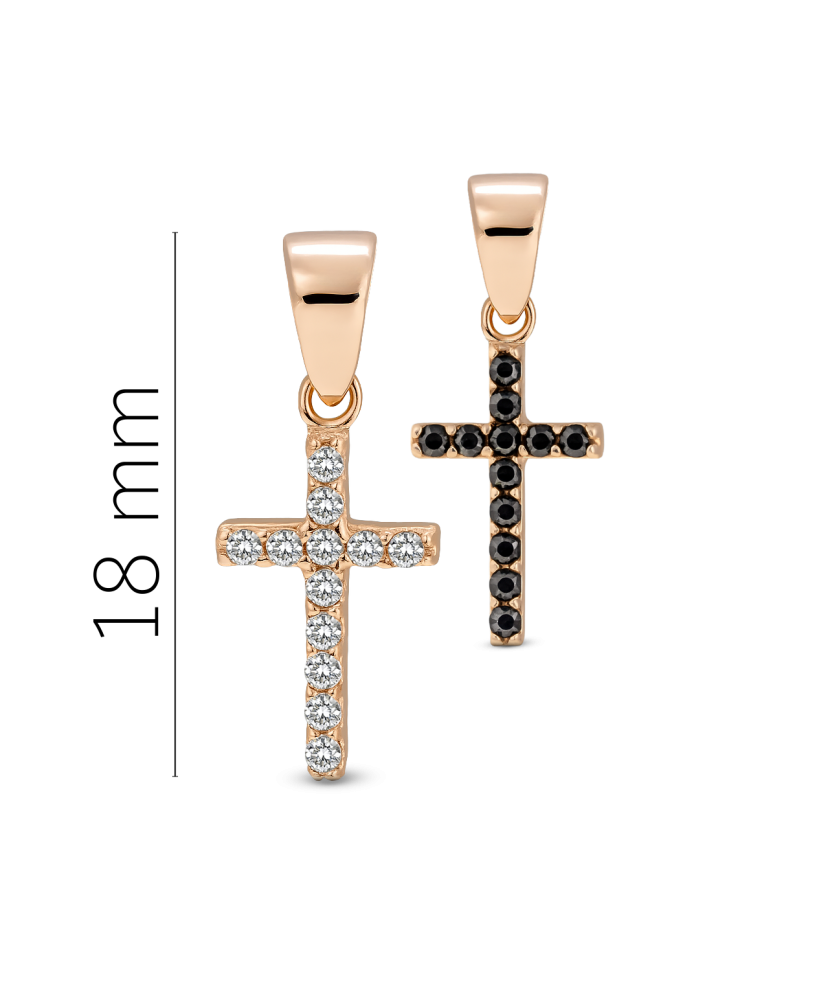 Gold pendant with zircons "cross"