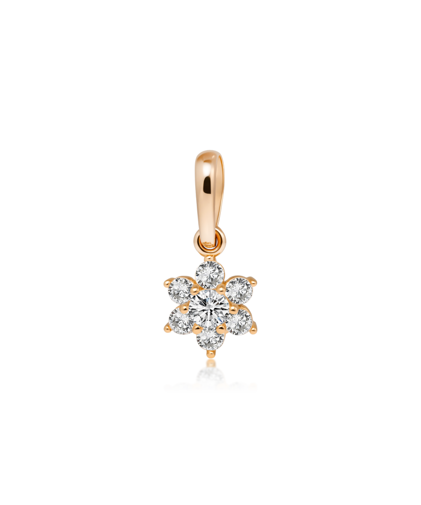 Gold pendant with zircons