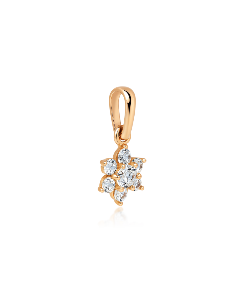 Gold pendant with zircons