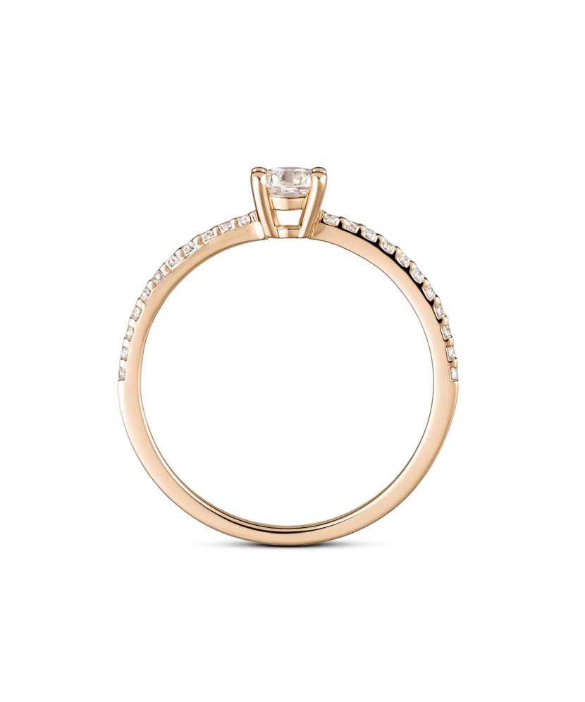 Gold ring with zircons