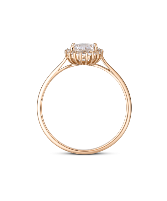 Gold ring with zircons