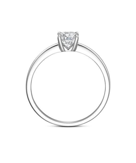 White gold ring with zircons