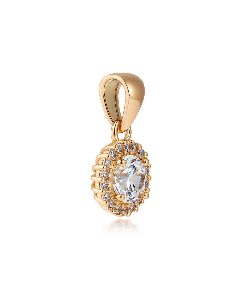 Gold pendant with zircons