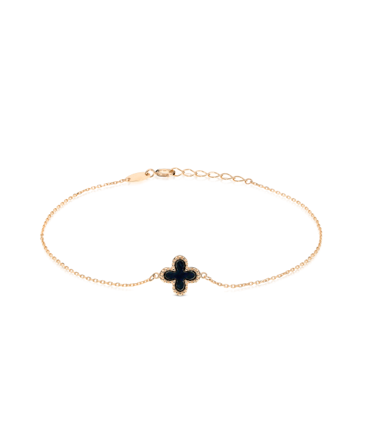 Gold bracelet with onyx