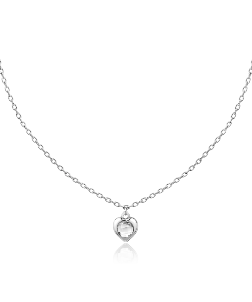 White gold chain with zirconium pendant