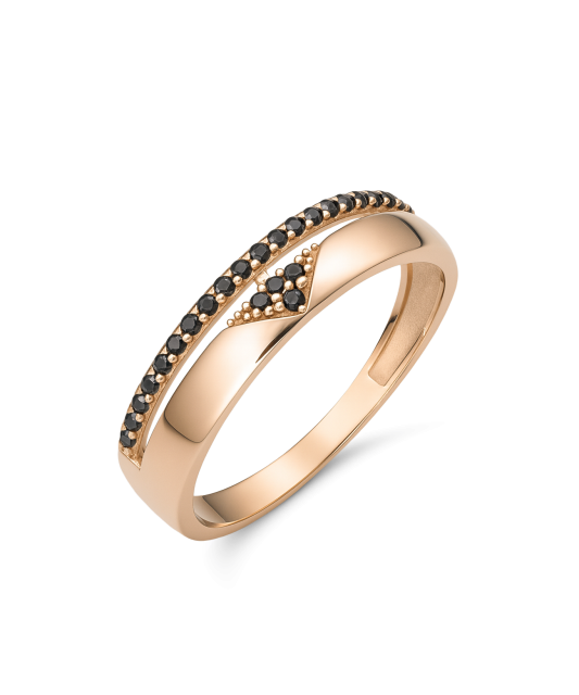 Gold ring with zircons