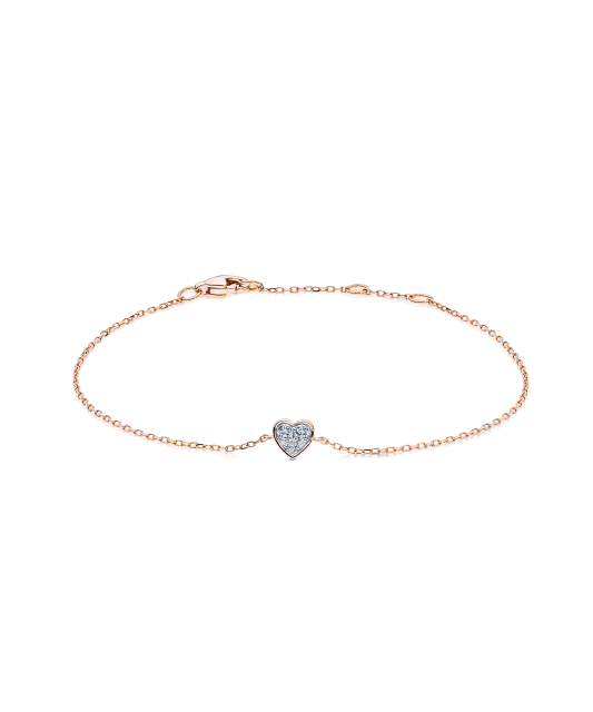 Gold bracelet with diamonds “Heart”