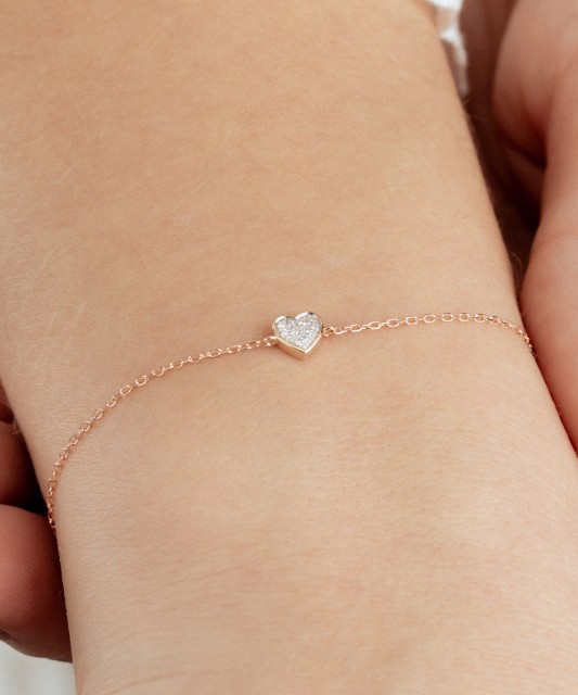 Gold bracelet with diamonds “Heart”