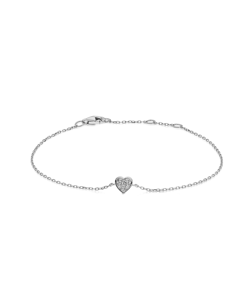 White gold bracelet with diamonds “Heart”