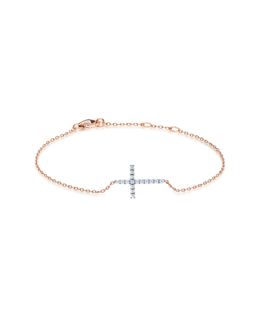 Gold bracelet with diamonds “Cross”