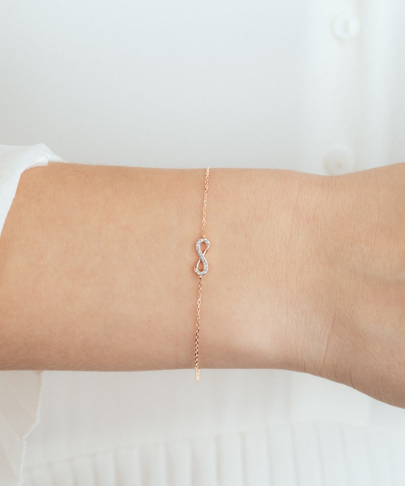 Gold bracelet with diamonds “Infinity”