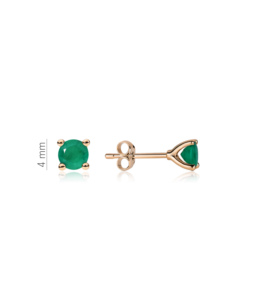 Gold earrings with emeralds and diamonds