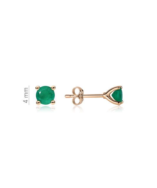 Gold earrings with emeralds and diamonds