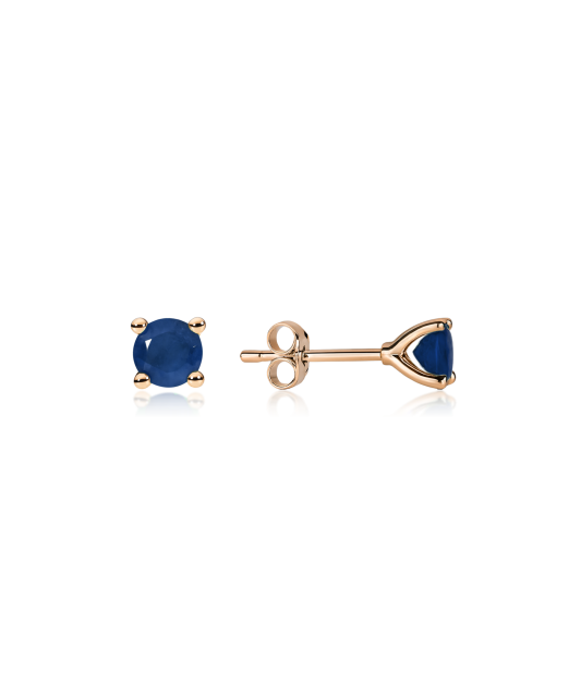Gold earrings with sapphires
