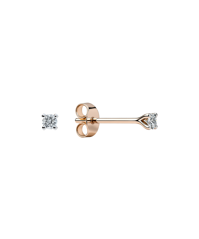 Gold earrings with 0.06 ct diamonds