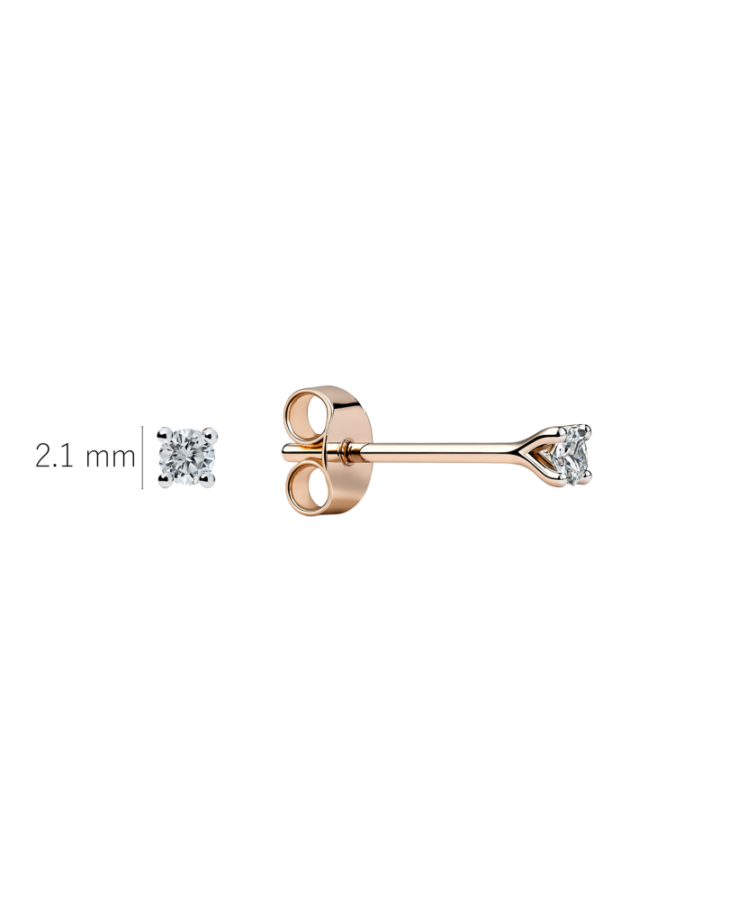 Gold earrings with 0.06 ct diamonds
