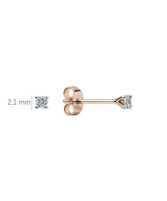 Gold earrings with 0.06 ct diamonds