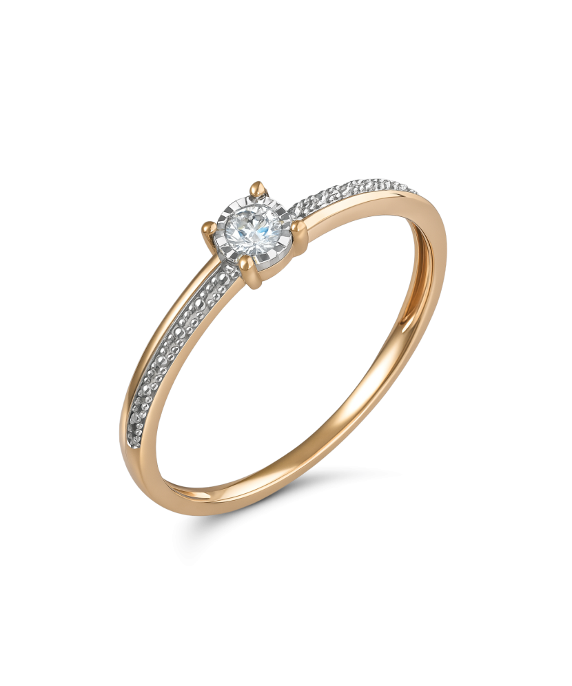 Gold ring with diamond