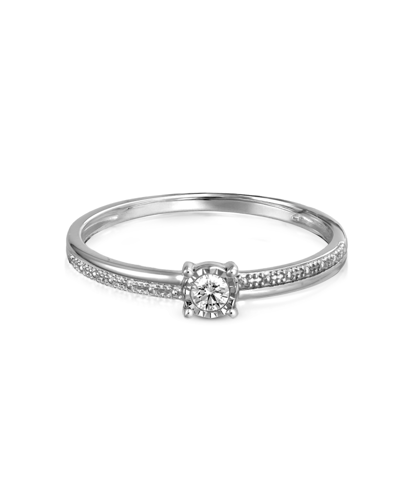White gold ring with diamonds
