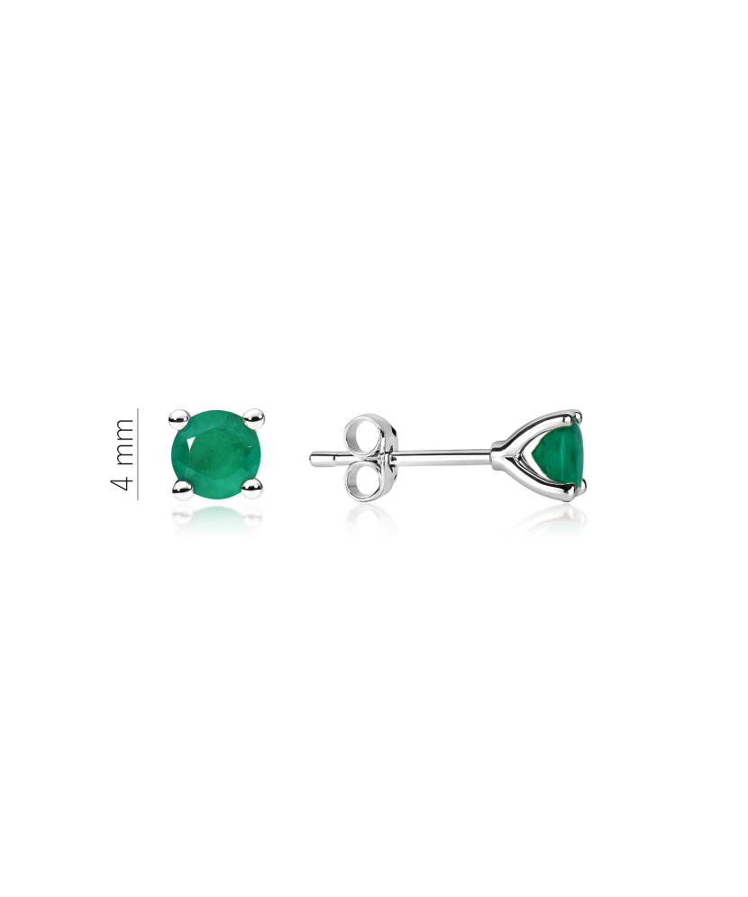 White gold earrings with emeralds