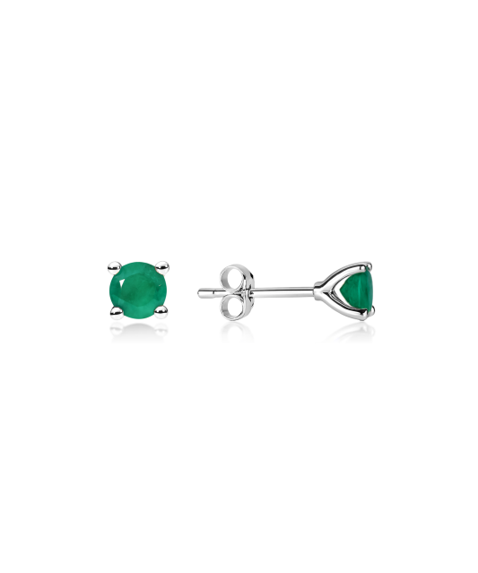 White gold earrings with emeralds