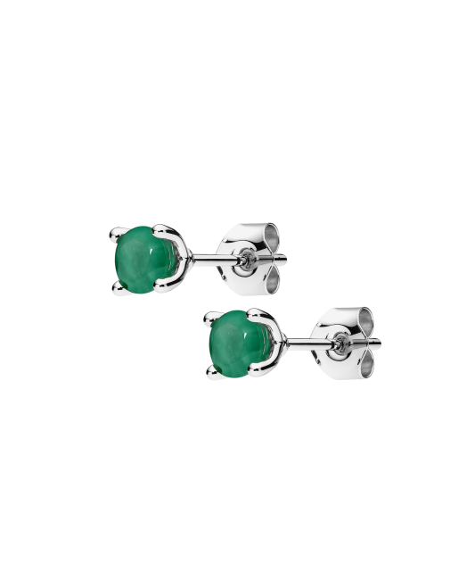 White gold earrings with emeralds