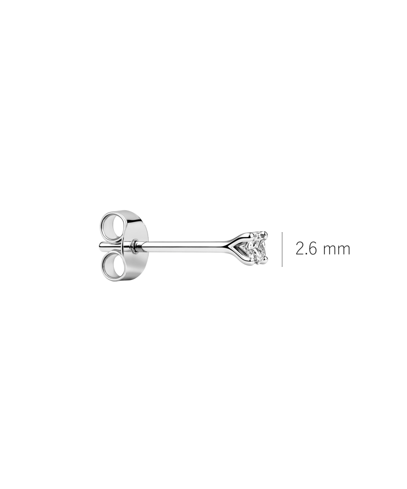 White gold earring with a 0.05 ct diamond (1pc.)