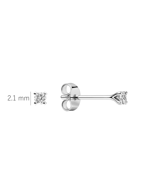 White gold earring with a 0.03 ct diamond (1pc.)