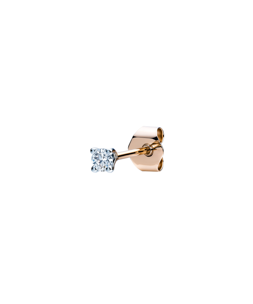 Gold earring with a 0.03 ct diamond (1pc.)