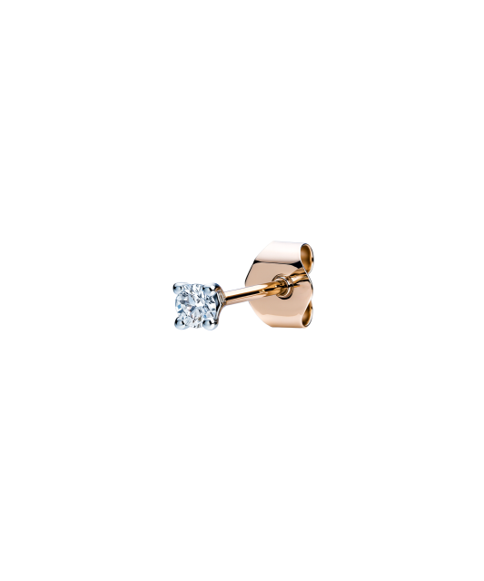 Gold earring with a 0.03 ct diamond (1pc.)