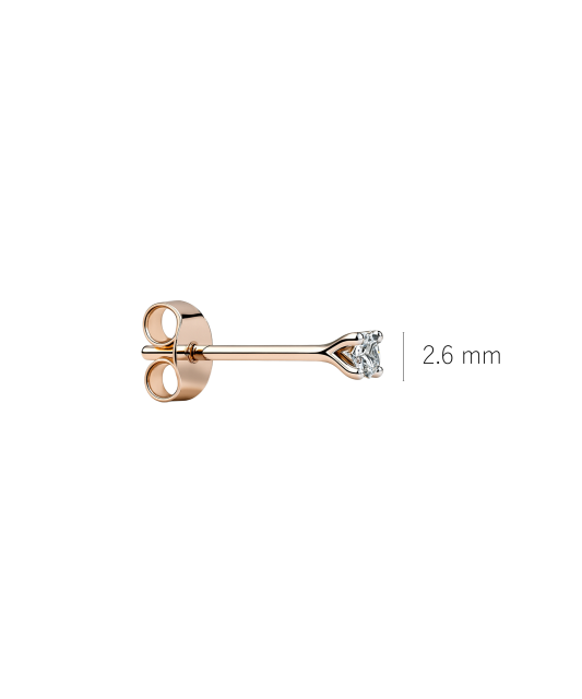 Gold earring with a 0.05 ct diamond (1pc.)