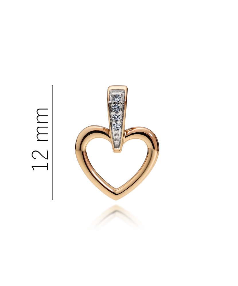 Золотой подвеска с алмазами "Сердечко"