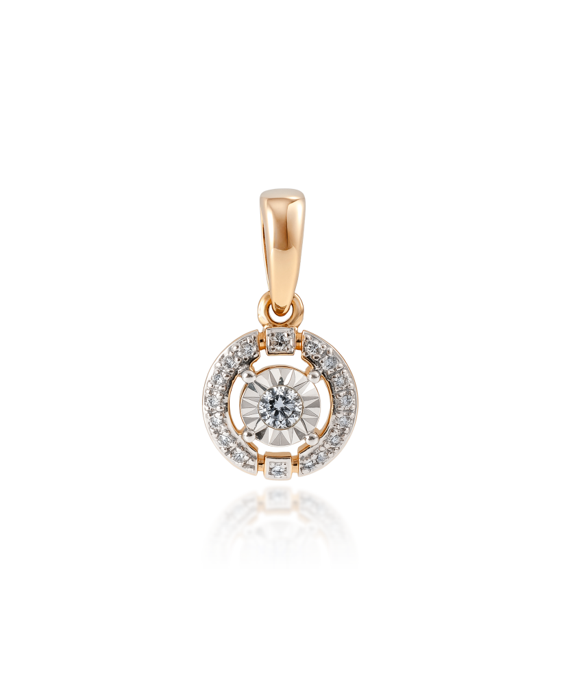 Gold pendant with diamonds