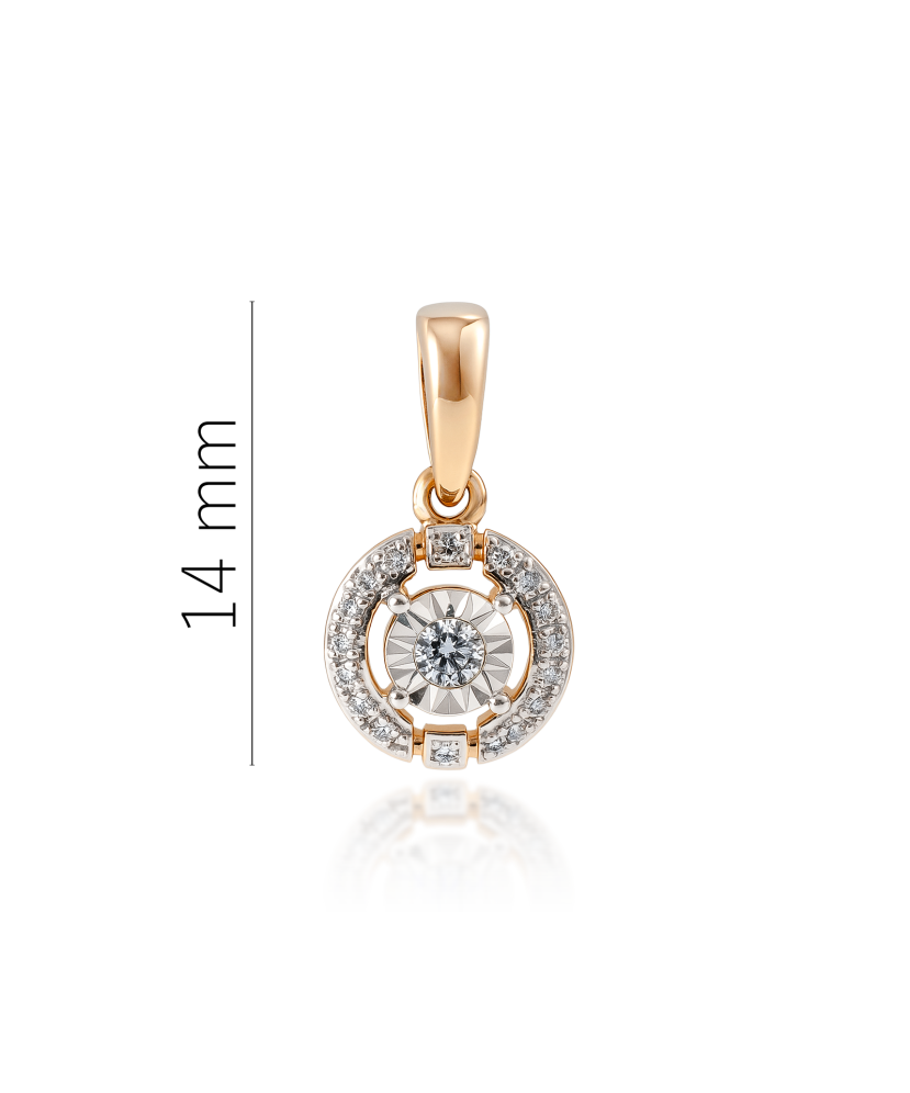 Gold pendant with diamonds