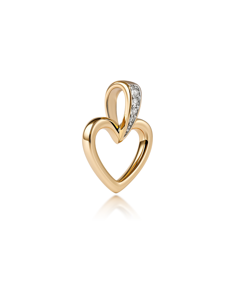 Gold pendant with diamonds "heart"