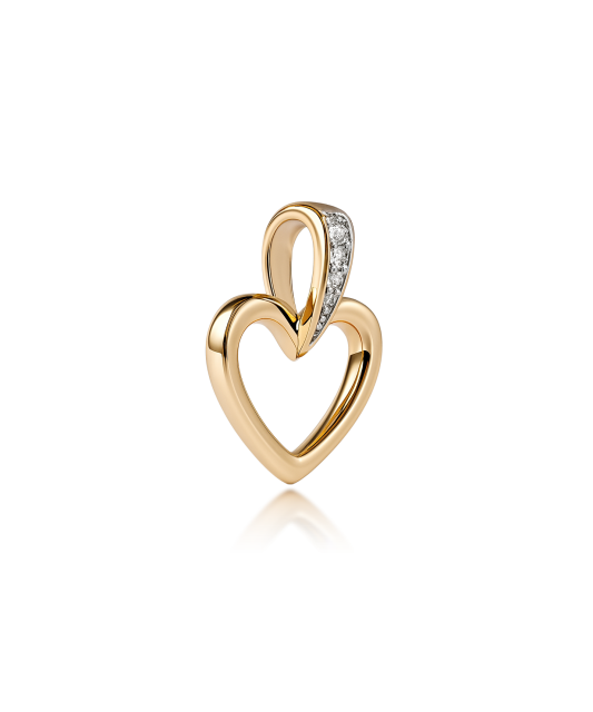 Gold pendant with diamonds "heart"