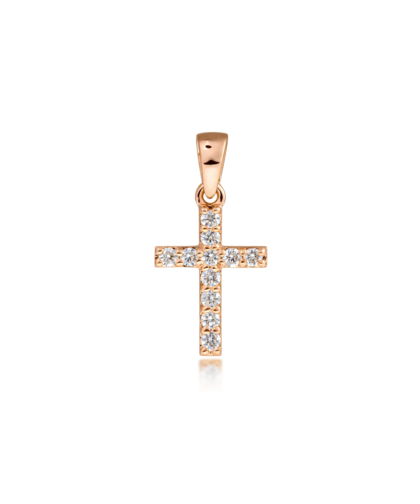 Gold pendant with diamonds "Cross"