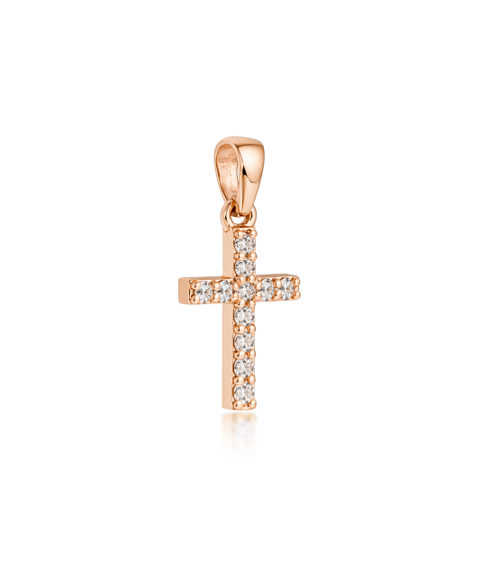 Gold pendant with diamonds "Cross"
