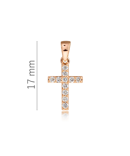 Gold pendant with diamonds "Cross"