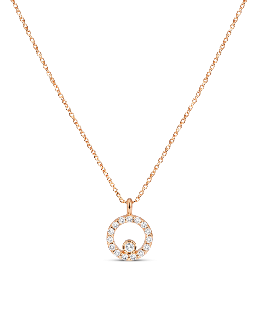 Gold chain with diamond pendant