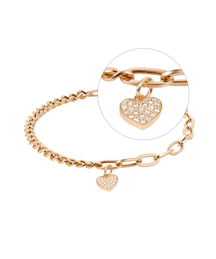 Gold bracelet with zircons